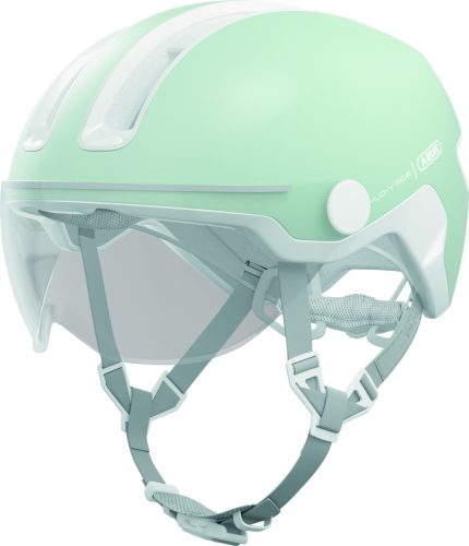 ABUS kerékpáros városi sisak Hud-Y ACE, In-Mold, beépített átlátszó szemüveggel, pure mint, S (51-55 cm)