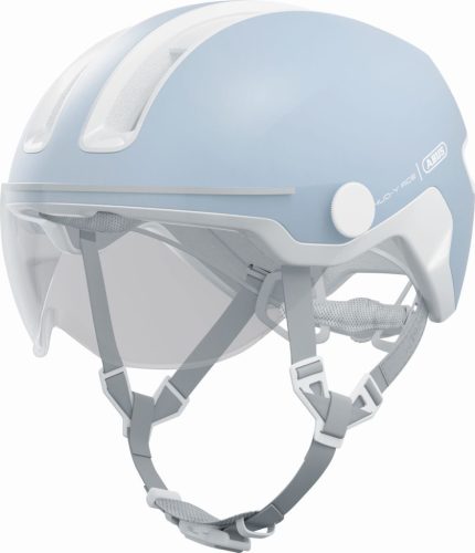 ABUS kerékpáros városi sisak Hud-Y ACE, In-Mold, beépített átlátszó szemüveggel, pure aqua, M (54-58 cm)
