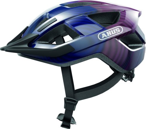ABUS kerékpáros városi sisak Aduro 3.0 LED, In-Mold, purple waves M (52-58 cm)