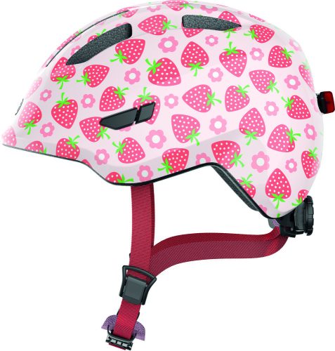 ABUS kerékpáros gyerek sisak Smiley 3.0 LED, In-Mold, rose strawberry, S (45-50 cm)