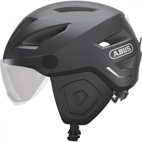 ABUS kerékpáros városi sisak Pedelec 2.0 ACE, In-Mold, beépítettŪtett átlátszó szemüveggel, titan, S (51-55 cm)
