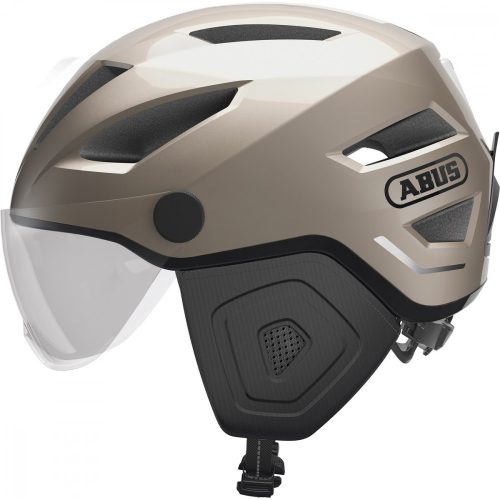ABUS kerékpáros városi sisak Pedelec 2.0 ACE, In-Mold, beépítettŪtett átlátszó szemüveggel, champagne gold, S (51-55 cm)