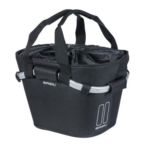 Basil elsõ kosár Classic Carry All Front Basket, KF kompatibilis, kormányadapter nélkül (BA 70177), fekete