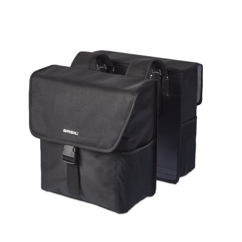 Basil dupla táska Go Double Bag, Universal Bridge system, solid fekete