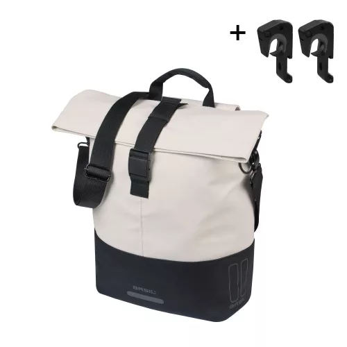 Basil egyoldalas táska Cove Shopper, MIK Hooks, törtfehér/fekete