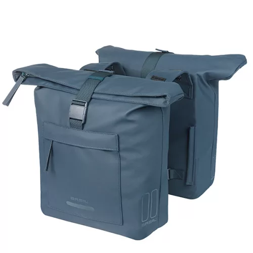 Basil dupla táska Brooklyn Double Pannier Bag, 41 l, navy kék