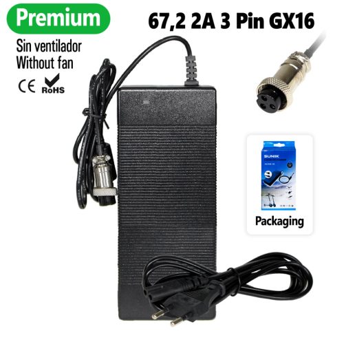 Prémium töltő 67.2V 2A (3 tűs GX16 csatlakozó) [Suniik]