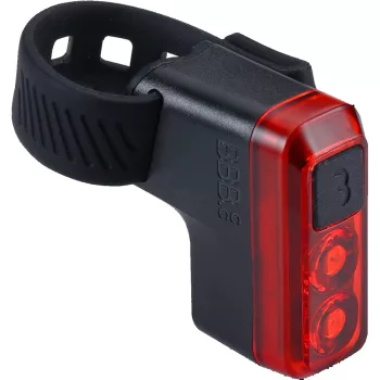   BLS-145 kerékpáros hátsó lámpa Salute, 8 lumen, 4mód, micro USB tölthető 300 mAh akku, gumis felfogatással