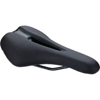   BSD-135 kerékpáros nyereg SportComfort 2.0, unisex, szintetikus bőr bevonat, anatómiai nyílással, 145mm széles, 265mm hosszú, fekete