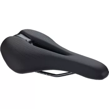   BSD-136 kerékpáros nyereg SportComfort 2.0, unisex, szintetikus bőr bevonat, anatómiai nyílással, 155mm széles, 265mm hosszú, fekete