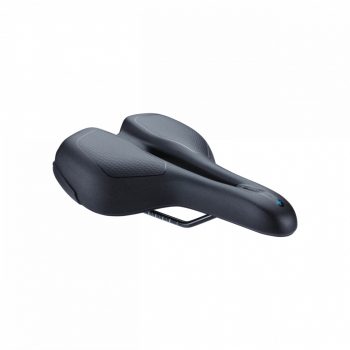   BSD-112 kerékpáros nyereg SportPlus ergonomikus, emlékezõ szivacsos, acél pálca, 185mm széles, fekete