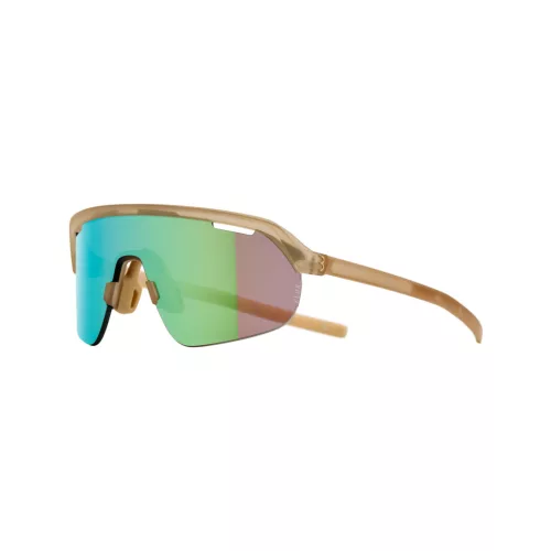 BBB Cycling kerékpáros sportszemüveg BSG-82 Arc Flux, matt átlátszó barna keret / HighContrast Flux MLC zöld lencsékkel