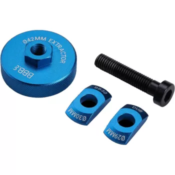   BTL-233 kerékpáros szerszám - középrész csapágy lehúzó Bearing Remover DUB/BB30, 17mm-es villáskulcs kell hozzá, 29 és 30 mm-es kinyomólapokkal, 42 mm-es kihúzócsésze O-gyűrűs védővel