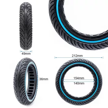   Ultrakönnyű tömör kerék 8.5x2-6.1/B34 - Kék oldalcsíkkal [Nedong]