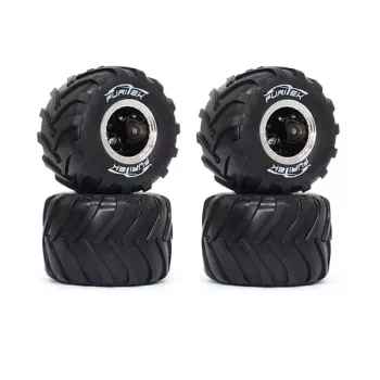   Monster Truck gumiabroncsok és felnik 72x50mm (4) FURITEK 1/24 és 1/18 méretekhez