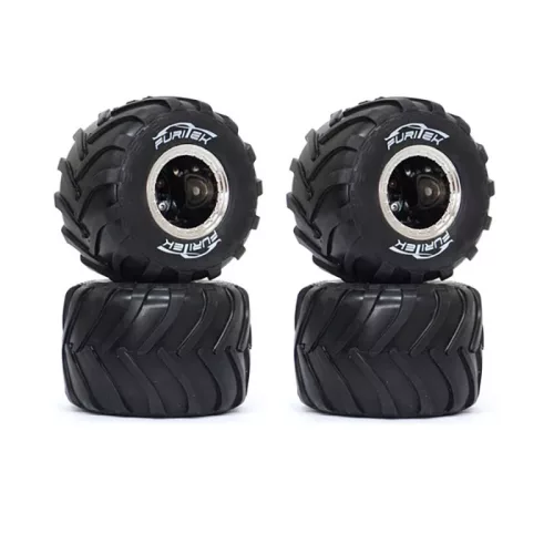 Monster Truck gumiabroncsok és felnik 72x50mm (4) FURITEK 1/24 és 1/18 méretekhez