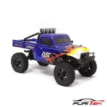   X118 FURY WAGON RTR kék lángokkal, 1/18-as, szénkefe nélküli motorral, akkumulátorral, USB töltővel