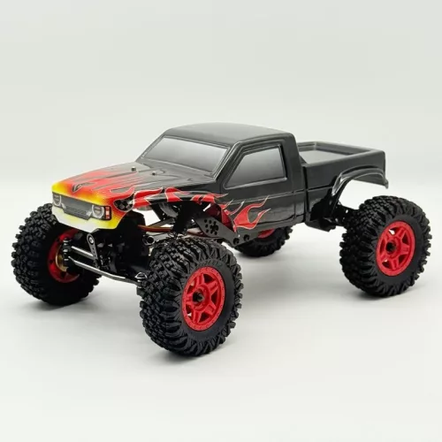 Terra comp - 1/18 ARTR (részben összeszerelt) RC crawler fekete lángmintával