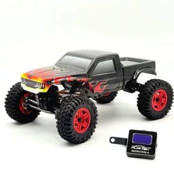  Terra comp - 1/18 ARTR (részben összeszerelt) RC crawler fekete lángmintával