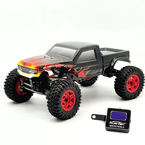 Terra comp - 1/18 ARTR (részben összeszerelt) RC crawler fekete lángmintával