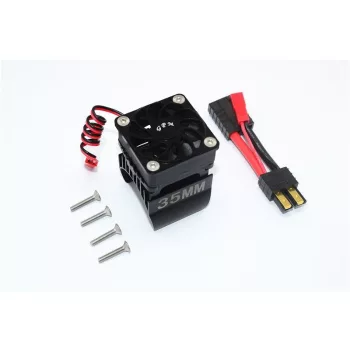   ALUMÍNIUM 35 MM-ES MOTOR HŰTŐBORDA HŰTŐVENTILÁTORRAL - 9 RÉSZES KÉSZLET GPM TRX TRX4 DEFENDER TRX6 fekete