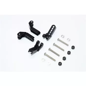   ALUMÍNIUM ÁLLÍTHATÓ ELSŐ/HÁTSÓ LENGÉSCSILLAPÍTÓ RÖGZÍTŐ - 16 RÉSZES KÉSZLET, fekete GPM TRX TRX4 DEFENDER