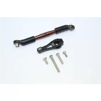   ALUMÍNIUM SZERVÓKAR KORMÁNYRÚDDAL - 6 RÉSZES KÉSZLET GPM TRX TRX4 DEFENDER TRX6 fekete