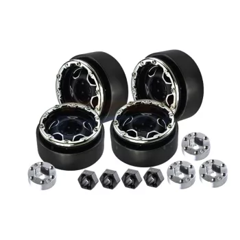   Beadlock 1.0 csillagos felnik alumínium fekete 26.5x13.2mm (4 GPM TRX-4M, SCX24)