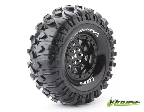 CR-Rowdy szuperlágy gumik 1.9-es felnin, fekete, 12 mm (1pár) LOUISE 1/10 Crawler (M121xSZ49mm/Mély: M48mm)