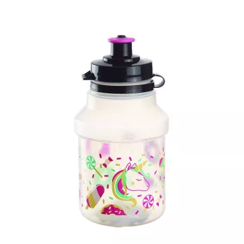   Polisport kulacs gyerek 350 ml LOLIPOPS pattintós kupakkal+gumipántos kulacstartóval, átlátszó