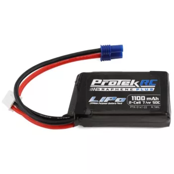   2S 50C Losi Mini T/B & JRX2 LiPo akkumulátor EC2 csatlakozóval ProTek RC (7.4V, 1100mAh, 58x32x20mm, 68g)