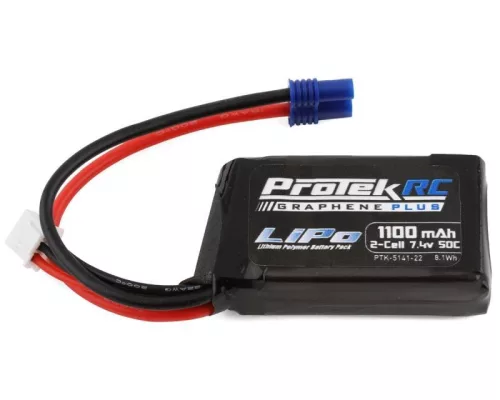 2S 50C Losi Mini T/B & JRX2 LiPo akkumulátor EC2 csatlakozóval ProTek RC (7.4V, 1100mAh, 58x32x20mm, 68g)
