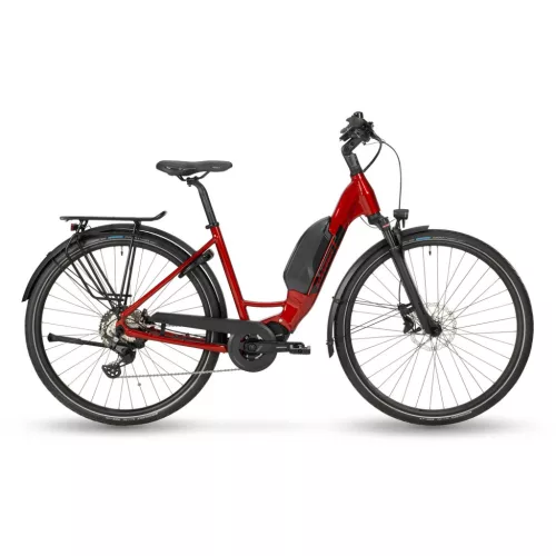 Stevens elektromos trekking kerékpár E-Bormio Luxe, unisex, F52, metallic red  
