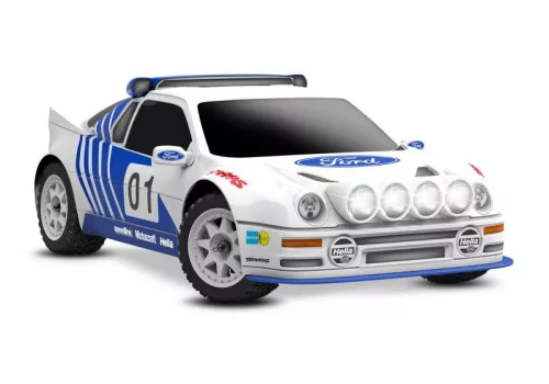 TRAXXAS MINI-Rally VXL-Power 4x4 fehér Ford RS200 RTR Brushless, HD alkatrészek, 2S LiPo/töltővel