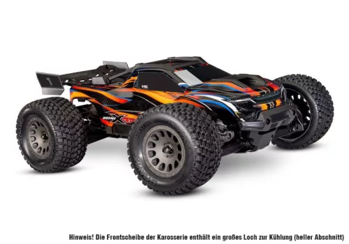 Traxxas mini-xrt 3s-power 4x4 narancs 1/16 Monster Truck RTR Brushless, HD alkatrészekkel, 2S lipo/töltővel