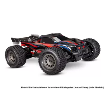   TRAXXAS MINI-XRT V2 3S-Power 4x4 piros 1/16 Monster Truck RTR Brushless, HD alkatrészekkel, 2S lipo/töltővel