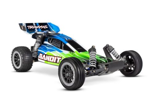 TRAXXAS BANDIT ZÖLD 1/10 2WD EXTREME SPORT BUGGY, RTR, KEFÉS MOTORRAL, AKKUMULÁTORRAL ÉS 4 AMP-ES USB-C TÖLTŐVEL