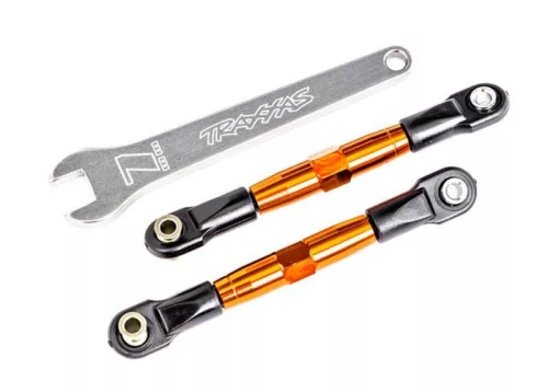 Dőlésszögállító összekötő 7075-T6 alumínium naracssárga 67mm első bal/jobb TRAXXAS Bandit, Drag Slash