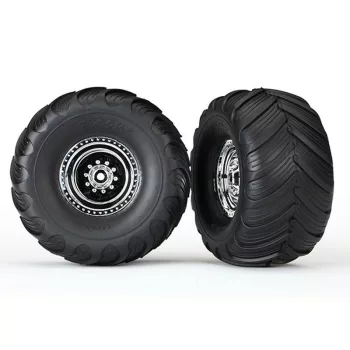   Terra Groove gumiabroncsok króm felniken, hátul (2) TRAXXAS Stampede 2WD és VXL, Bigfoot modellekhez