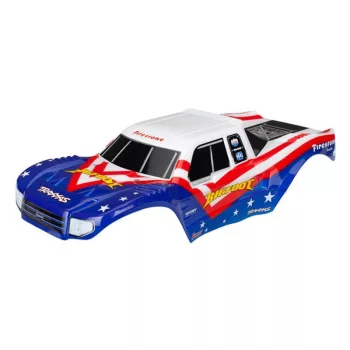 Bigfoot karosszéria, piros/fehér/kék TRAXXAS matricával