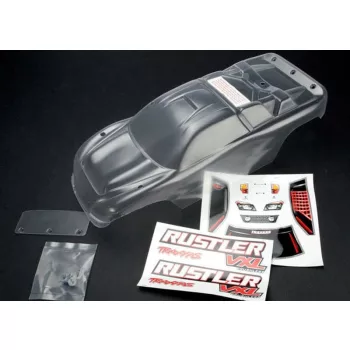 Rustler VXL átlátszó karosszéria TRAXXAS matricákkal