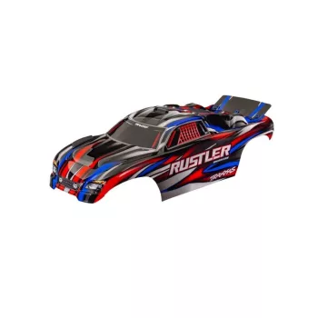 Rustler piros karosszéria, clipless, TRAXXAS matricákkal