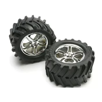   Maxx Chevron gumiabroncsok 3,8-as króm felniken 14 mm (2) TRAXXAS T-Maxx, Summit, Revo