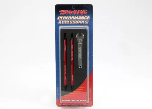 Bal/jobb menetes rudak 7075-T6 alumínium piros 128mm (2) TRAXXAS Revo 3.3, Summit