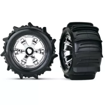   Lapát gumik Geode 3.8 felniken, króm (2) TRAXXAS Summit, Revo, Tmaxx (TSM minősítésű)