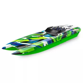   TRAXXAS DCB M41 zöld/kék 40 hüvelykes katamarán versenyhajó, akkumulátor és töltő nélkül