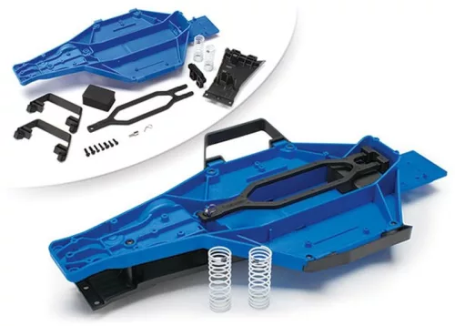 LCG alváz átalakító készlet, kék, TRAXXAS 2WD és VXL Slash, Raptor, Drag Slash modellekhez