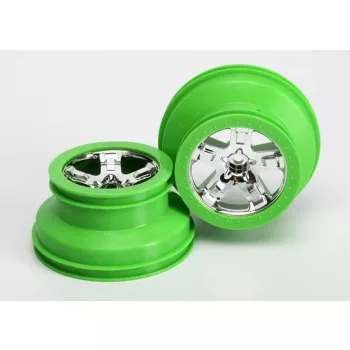   SLVR SCT 2.2/3.0 felnik króm/zöld elöl (2) TRAXXAS Slash 2WD&VXL, Raptor