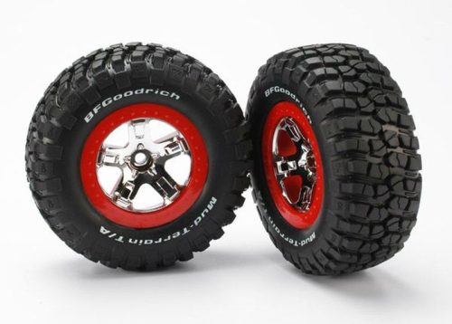 BFGoodrich T/A KM2 Reifen auf Felgen chrom/rot vorne (2)