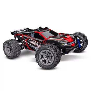   TRAXXAS RUSTLER 4X4 BL-2S piros 1/10 STADIUM TRUCK RTR BL-2S KEFEMENTES, HD ALKATRÉSZEK, AKKUMULÁTOR/TÖLTŐ NÉLKÜL